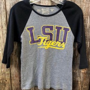 LSU Tigers grey henley top